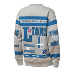 Youth Throwback All-Over Print Fleece Sweatshirt - Detroit Lions Sweatshirts