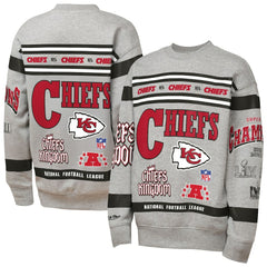 Youth Throwback All-Over Print Fleece Sweatshirt - Kansas City Chiefs Sweatshirts