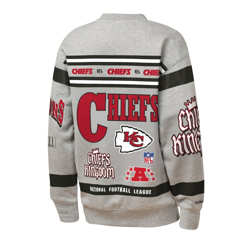 Youth Throwback All-Over Print Fleece Sweatshirt - Kansas City Chiefs Sweatshirts