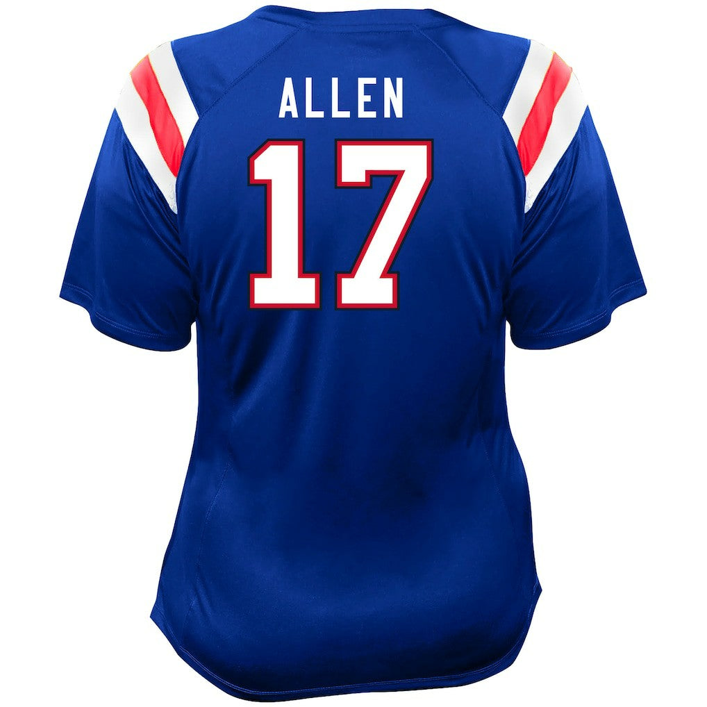 Josh Allen  Women's Plus Size Name & Number Raglan Lace V-Neck T-Shirt - Buffalo Bills T-shirts