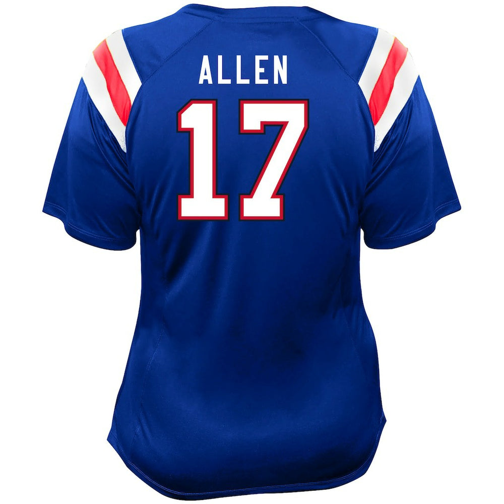 Josh Allen  Women's Plus Size Name & Number Raglan Lace V-Neck T-Shirt - Buffalo Bills T-shirts