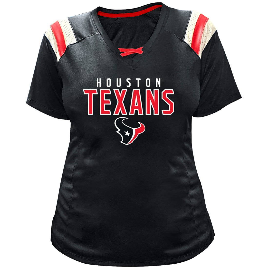 C.J. Stroud  Women's Plus Size Name & Number Raglan Lace V-Neck T-Shirt - Houston Texans T-shirts