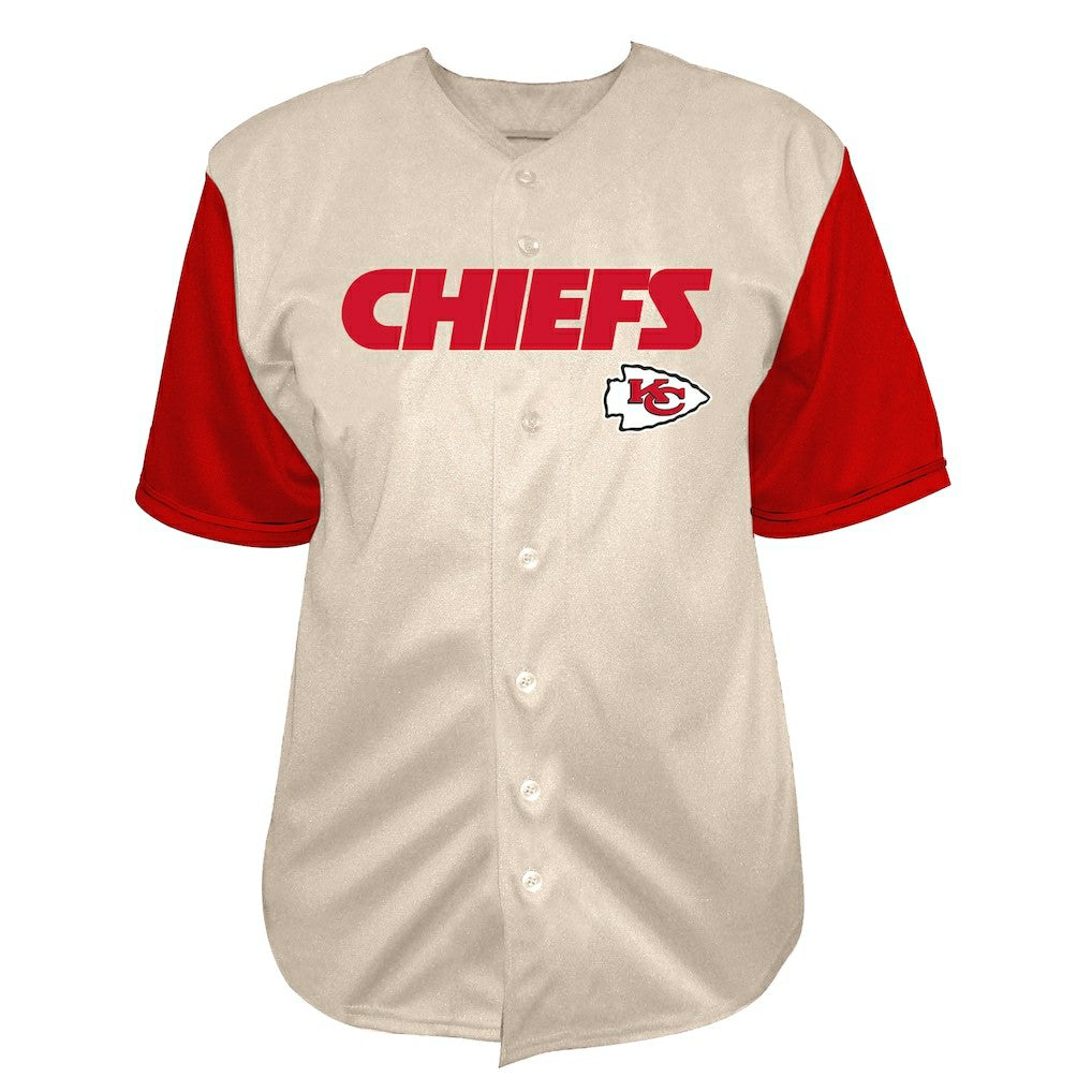 Patrick Mahomes  Big & Tall Baseball Button-Up Shirt - Kansas City Chiefs
