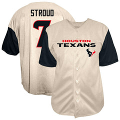 C.J. Stroud  Big & Tall Baseball Button-Up Shirt - Houston Texans