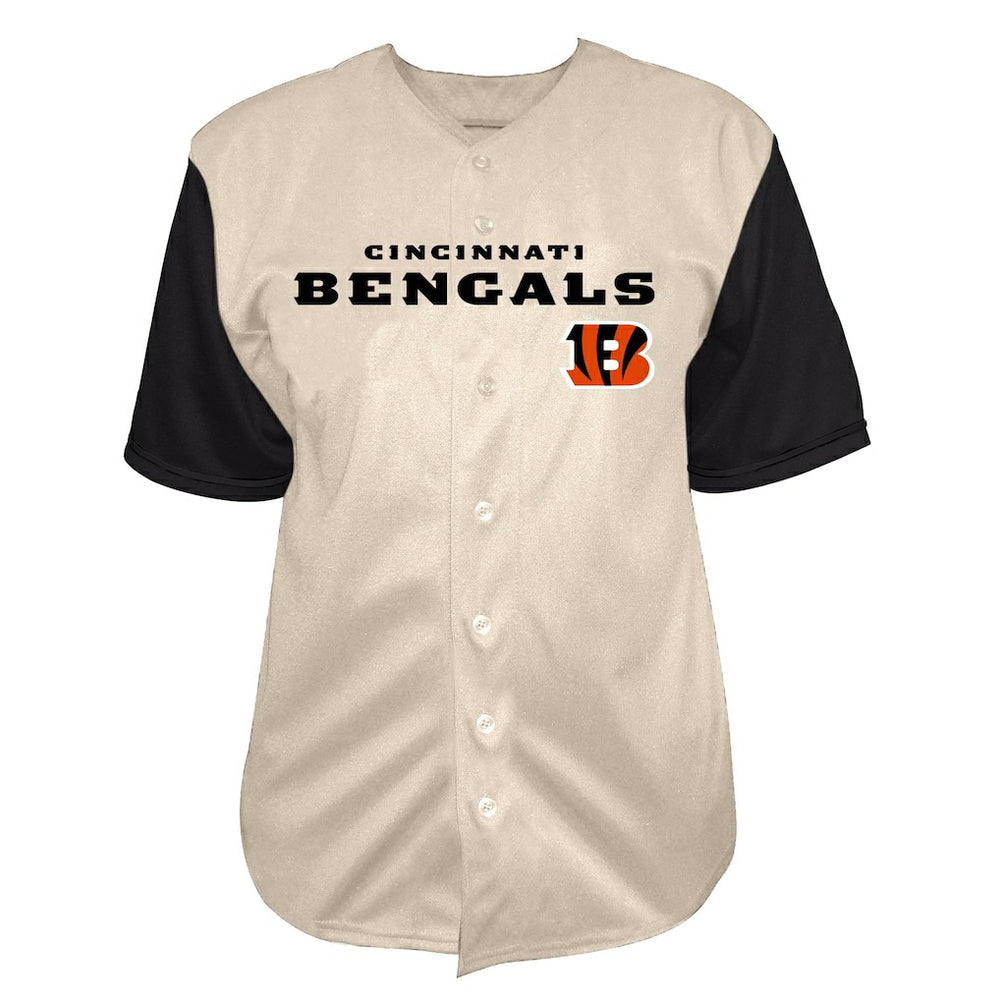 Joe Burrow  Big & Tall Baseball Button-Up Shirt - Cincinnati Bengals