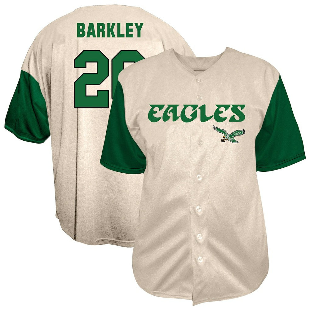 Saquon Barkley  Big & Tall Baseball Button-Up Shirt - Philadelphia Eagles