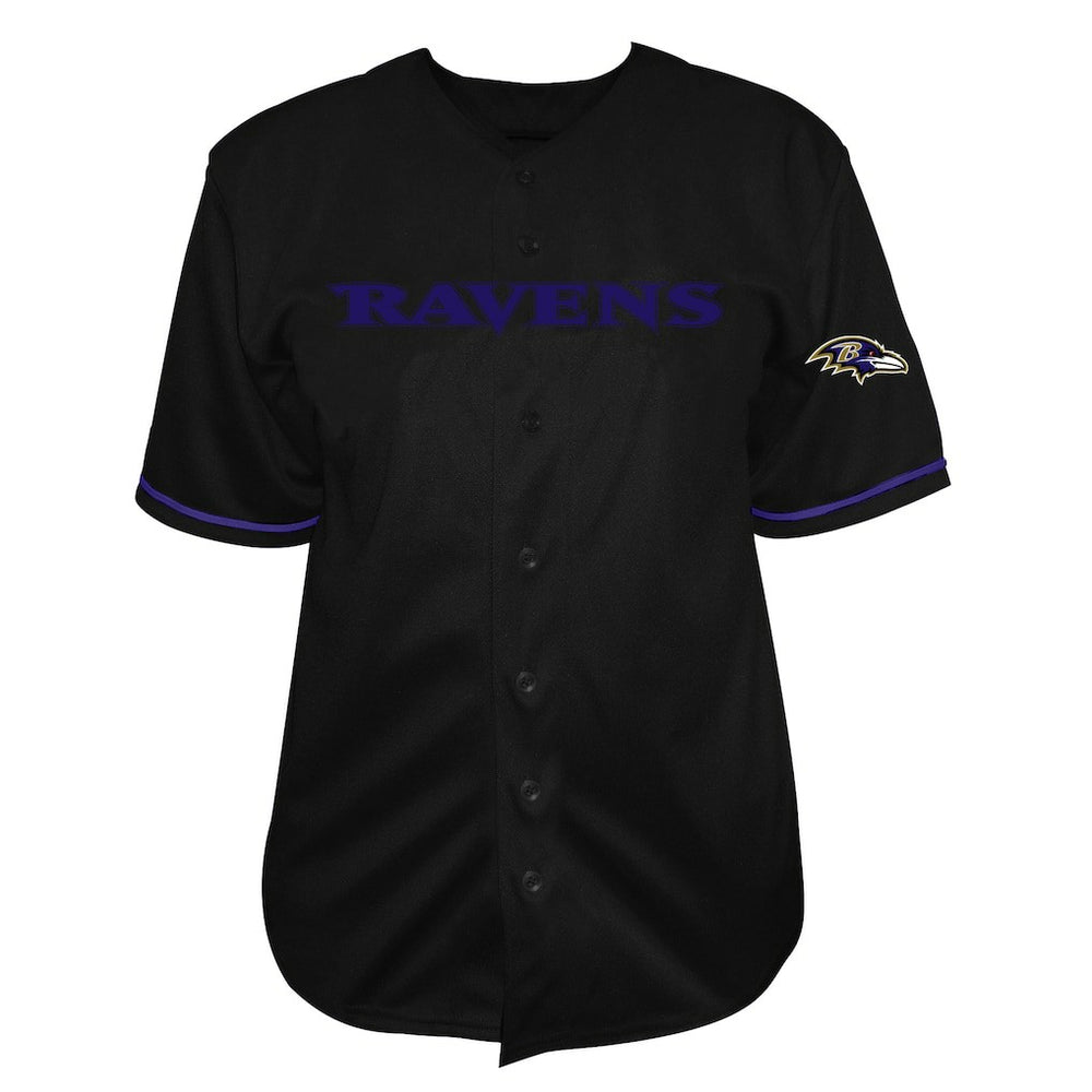 Lamar Jackson  Big & Tall Baseball Button-Up Shirt - Baltimore Ravens