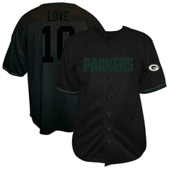 Jordan Love  Big & Tall Baseball Button-Up Shirt - Green Bay Packers