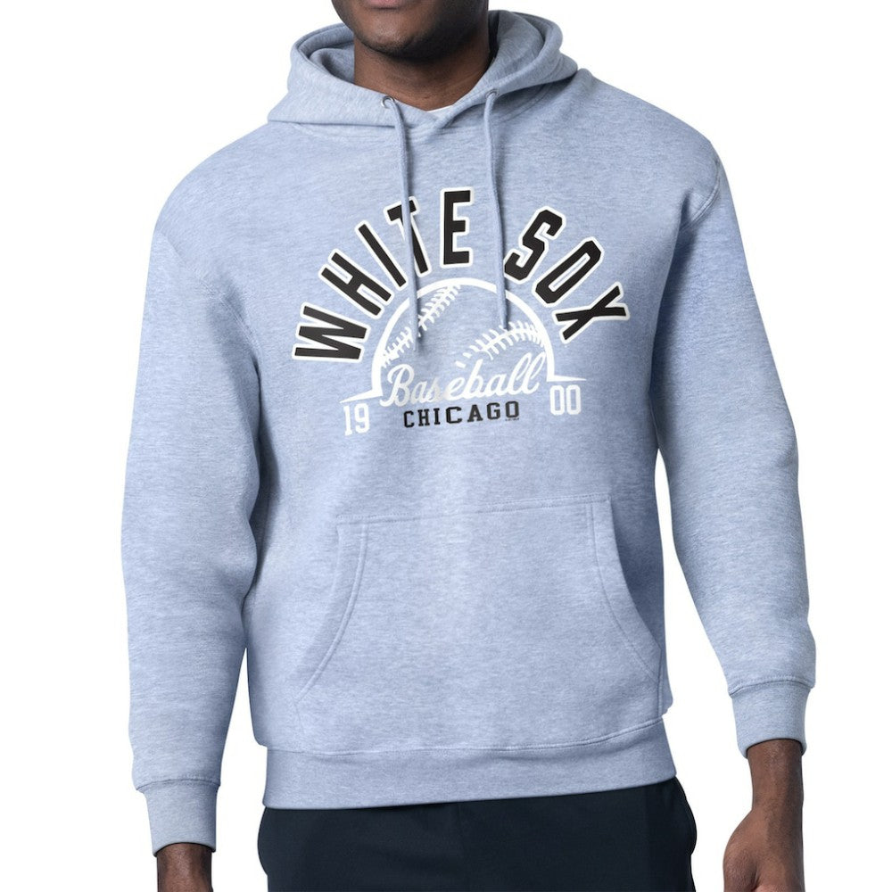 Heather Gray Chicago White Sox Starter Half Ball Team Graphic Pullover Hoodie