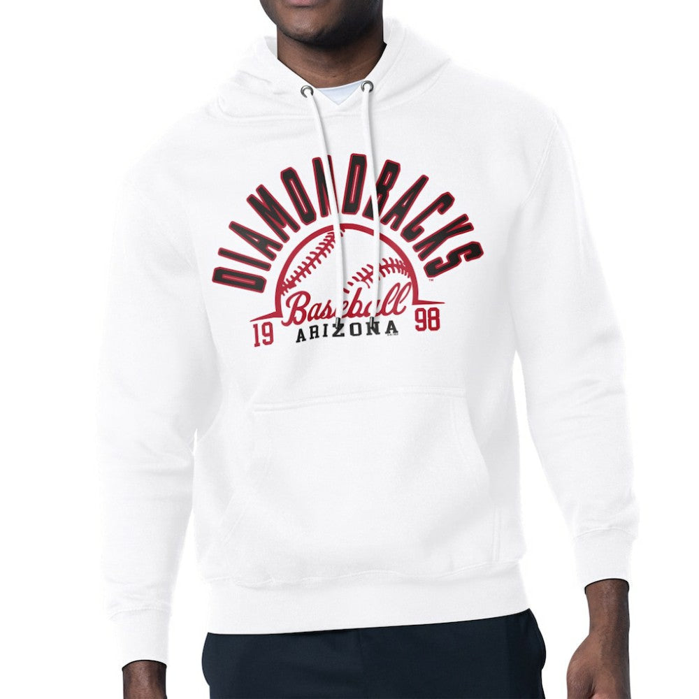 White Arizona Diamondbacks Starter Half Ball Team Graphic Pullover Hoodie
