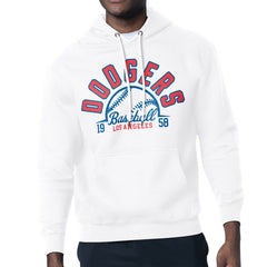 White Los Angeles Dodgers Starter Half Ball Team Graphic Pullover Hoodie