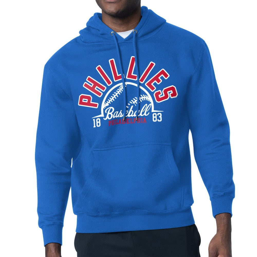 Royal Philadelphia Phillies Starter Half Ball Team Graphic Pullover Hoodie