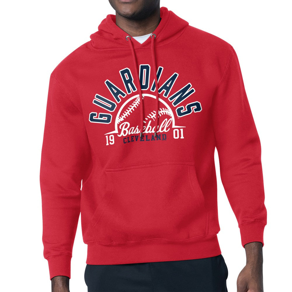 Red Cleveland Guardians Starter Half Ball Team Graphic Pullover Hoodie