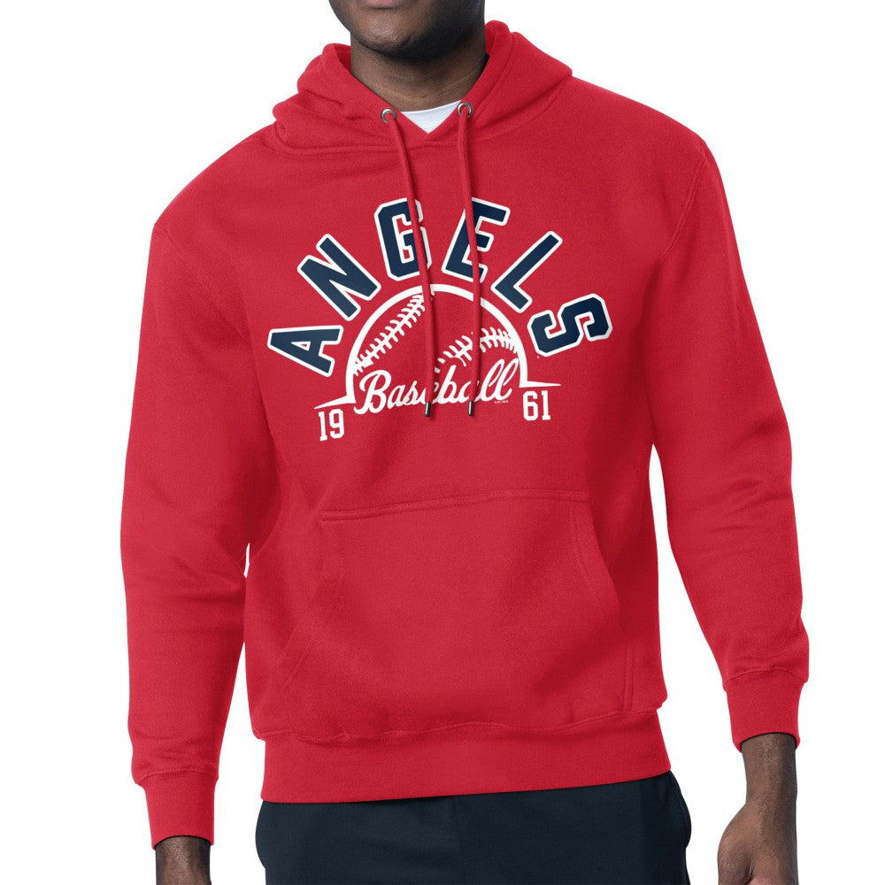 Red Los Angeles Angels Starter Half Ball Team Graphic Pullover Hoodie