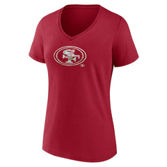 Women's Number 1 Mom Floral V-Neck T-Shirt - San Francisco 49ers T-shirts