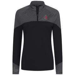 Black Arizona Diamondbacks Levelwear Women's Classic Stripes Insignia 2.0 Raglan Quarter-Zip Top