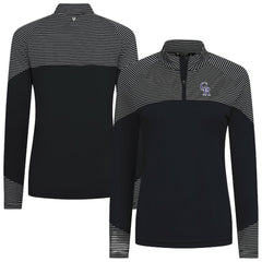 Black Colorado Rockies Levelwear Women's Classic Stripes Insignia 2.0 Raglan Quarter-Zip Top