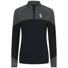 Black Chicago White Sox Levelwear Women's Classic Stripes Insignia 2.0 Raglan Quarter-Zip Top