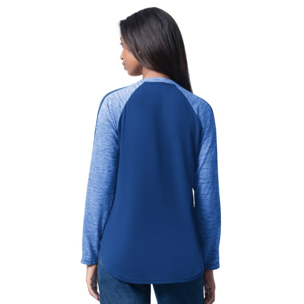 Royal Los Angeles Dodgers G-III 4Her by Carl Banks Women's Top Dog Raglan Long Sleeve V-Neck T-Shirt