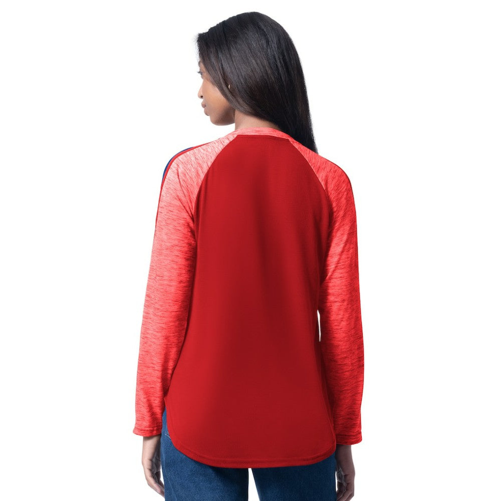 Red Philadelphia Phillies G-III 4Her by Carl Banks Women's Top Dog Raglan Long Sleeve V-Neck T-Shirt