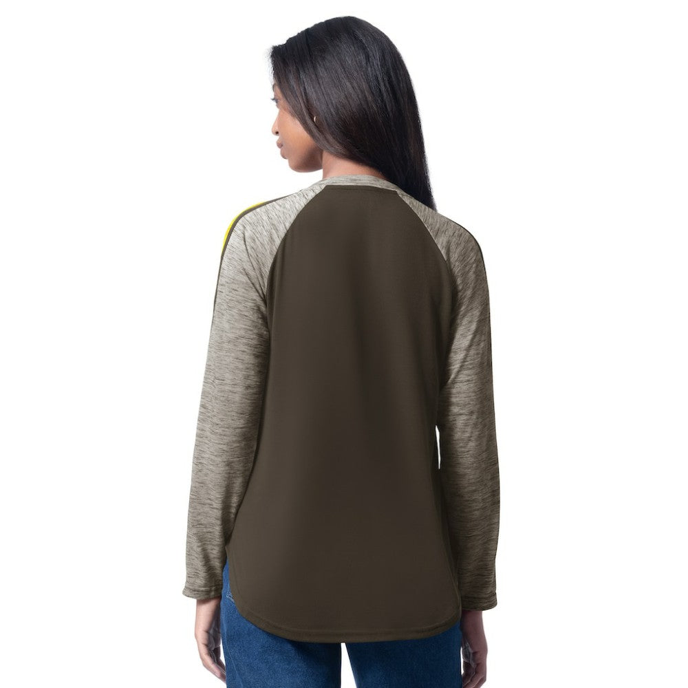 Brown San Diego Padres G-III 4Her by Carl Banks Women's Top Dog Raglan Long Sleeve V-Neck T-Shirt