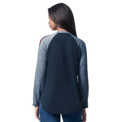 Navy Boston Red Sox G-III 4Her by Carl Banks Women's Top Dog Raglan Long Sleeve V-Neck T-Shirt