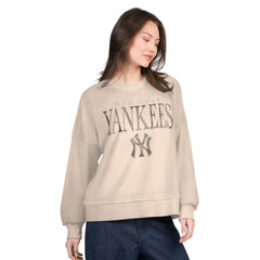 Sand New York Yankees G-III 4Her by Carl Banks Women's Oversized Vet II Sweatshirt