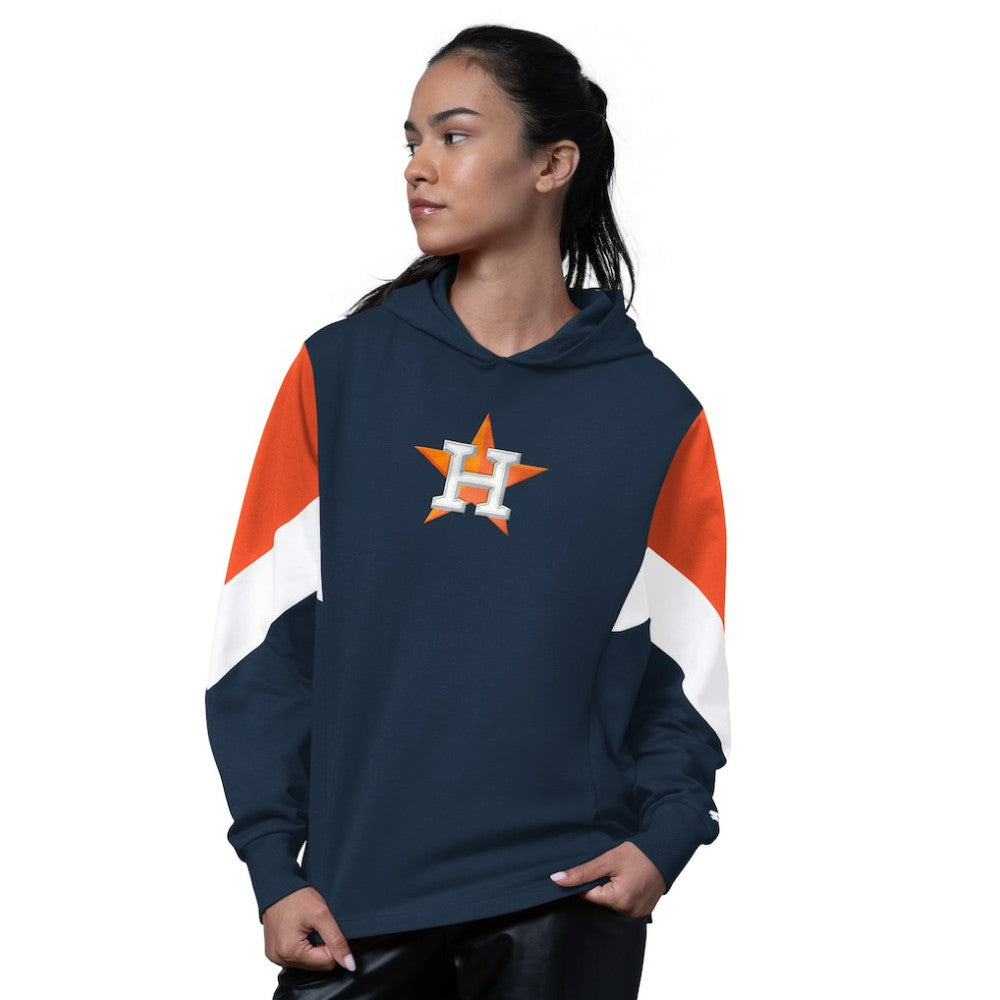 Navy Houston Astros Starter Women's Scrimmage Pullover Hoodie