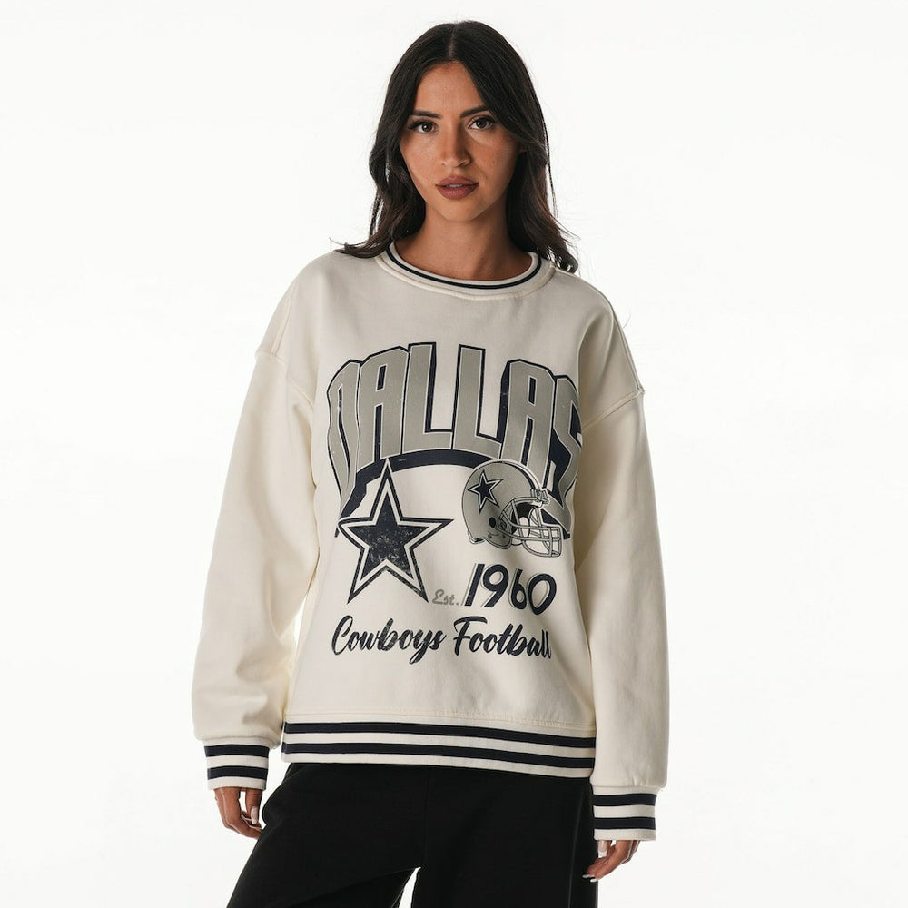 The Wild Collective Women's Oversized Vintage French Terry Sweatshirt - Dallas Cowboys Sweatshirts