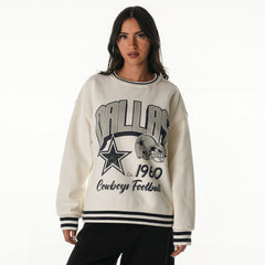 The Wild Collective Women's Oversized Vintage French Terry Sweatshirt - Dallas Cowboys Sweatshirts