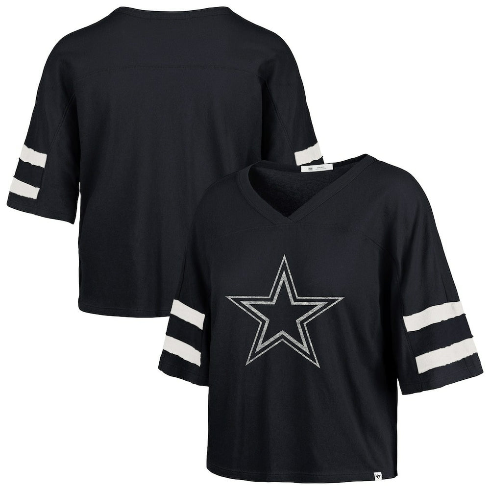 '47 Women's Premier Scout Cropped V-Neck T-Shirt - Dallas Cowboys T-shirts