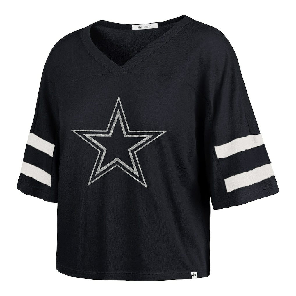 '47 Women's Premier Scout Cropped V-Neck T-Shirt - Dallas Cowboys T-shirts