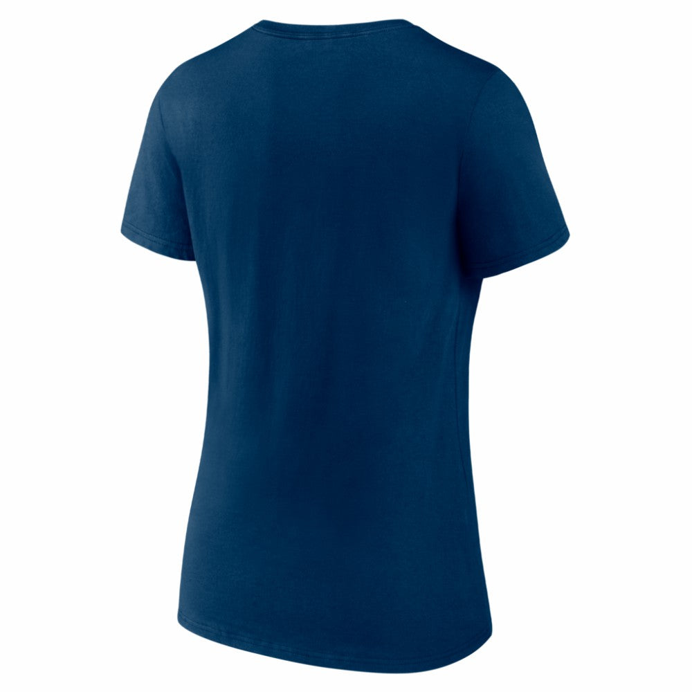 Navy Seattle Mariners Women's Logo V-Neck T-Shirt