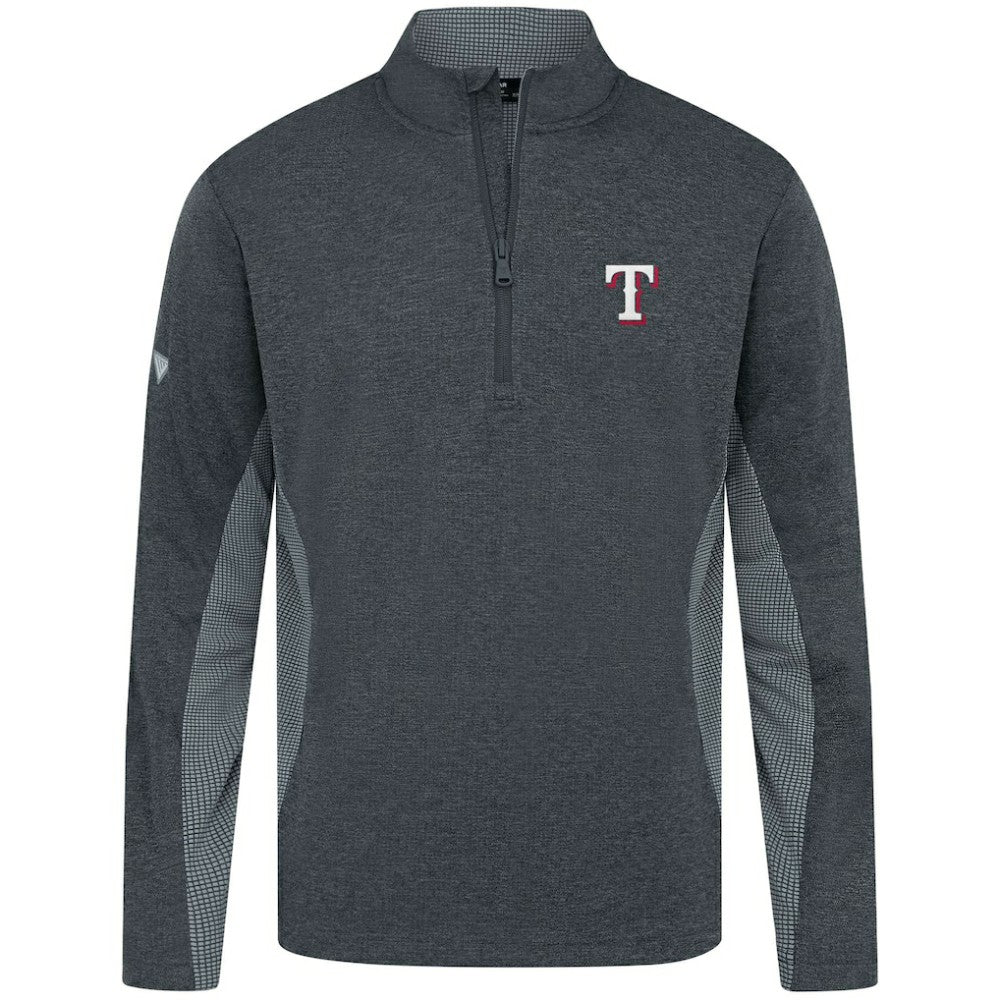 Heather Black Texas Rangers Levelwear Waffle Insignia 2.0 Quarter-Zip Pullover