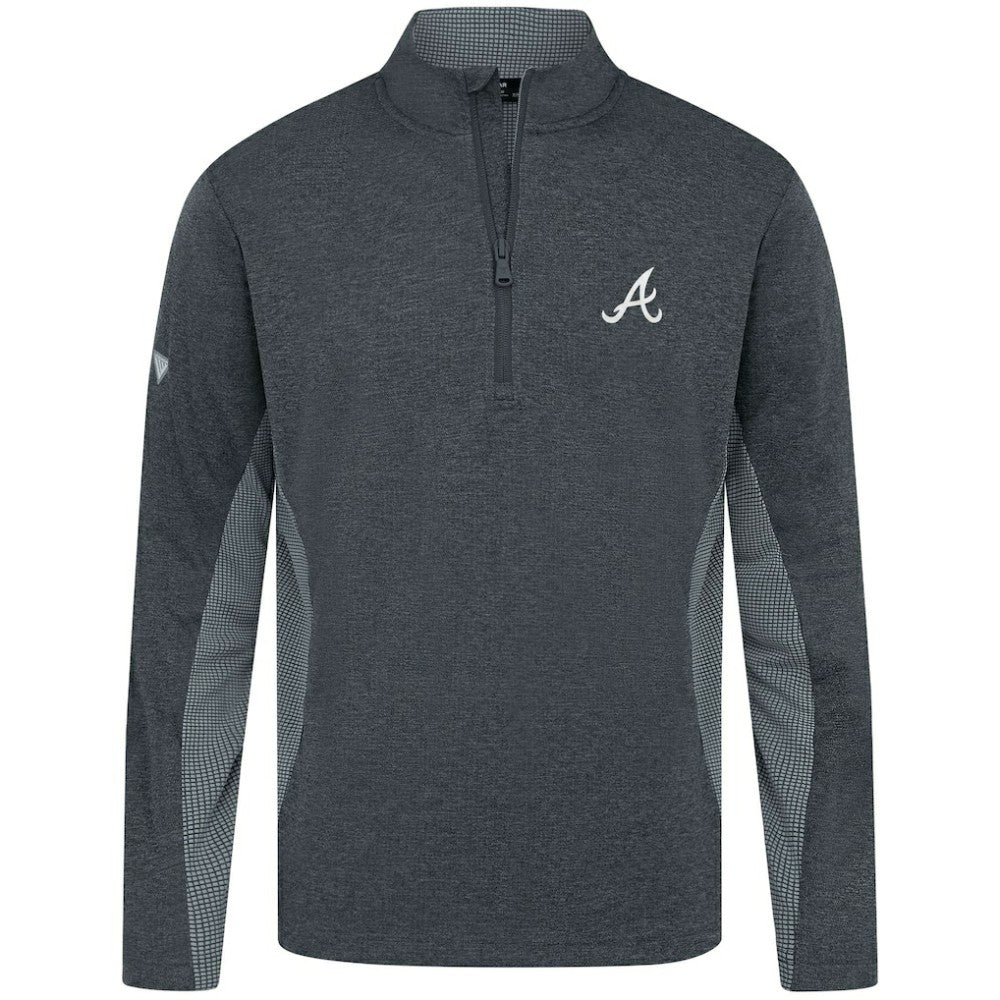 Heather Black Atlanta Braves Levelwear Waffle Insignia 2.0 Quarter-Zip Pullover