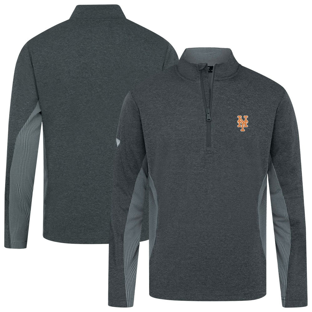 Heather Black New York Mets Levelwear Waffle Insignia 2.0 Quarter-Zip Pullover
