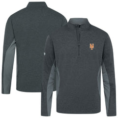 Heather Black New York Mets Levelwear Waffle Insignia 2.0 Quarter-Zip Pullover