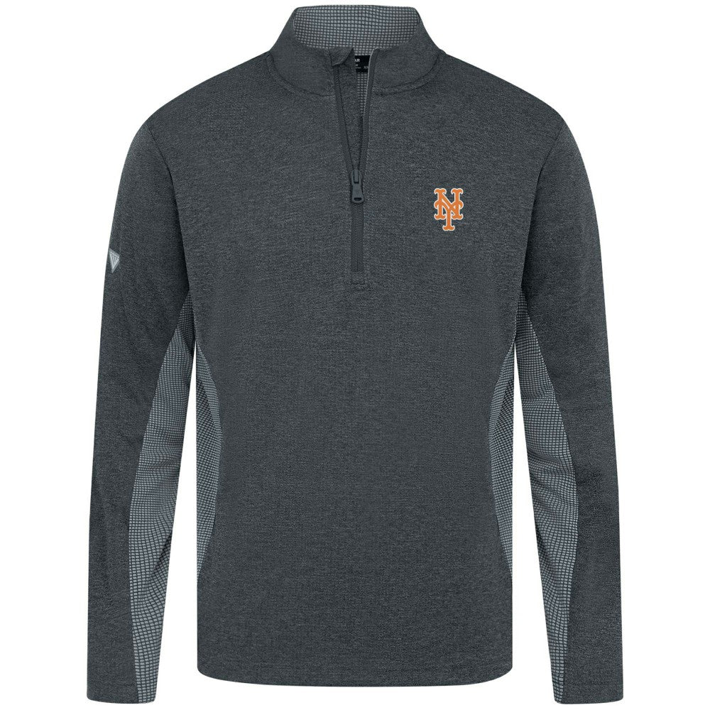 Heather Black New York Mets Levelwear Waffle Insignia 2.0 Quarter-Zip Pullover