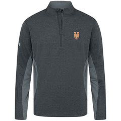 Heather Black New York Mets Levelwear Waffle Insignia 2.0 Quarter-Zip Pullover