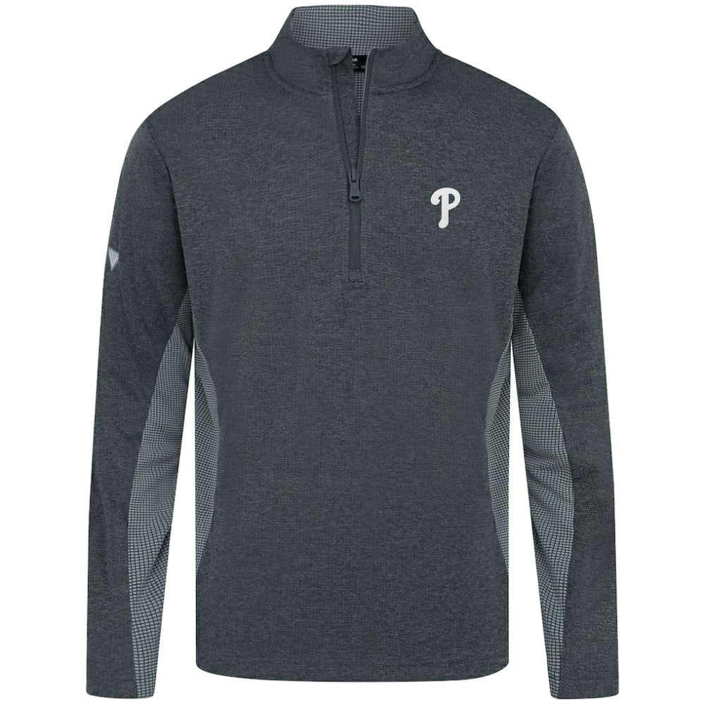 Heather Black Philadelphia Phillies Levelwear Waffle Insignia 2.0 Quarter-Zip Pullover