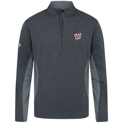 Heather Black Washington Nationals Levelwear Waffle Insignia 2.0 Quarter-Zip Pullover