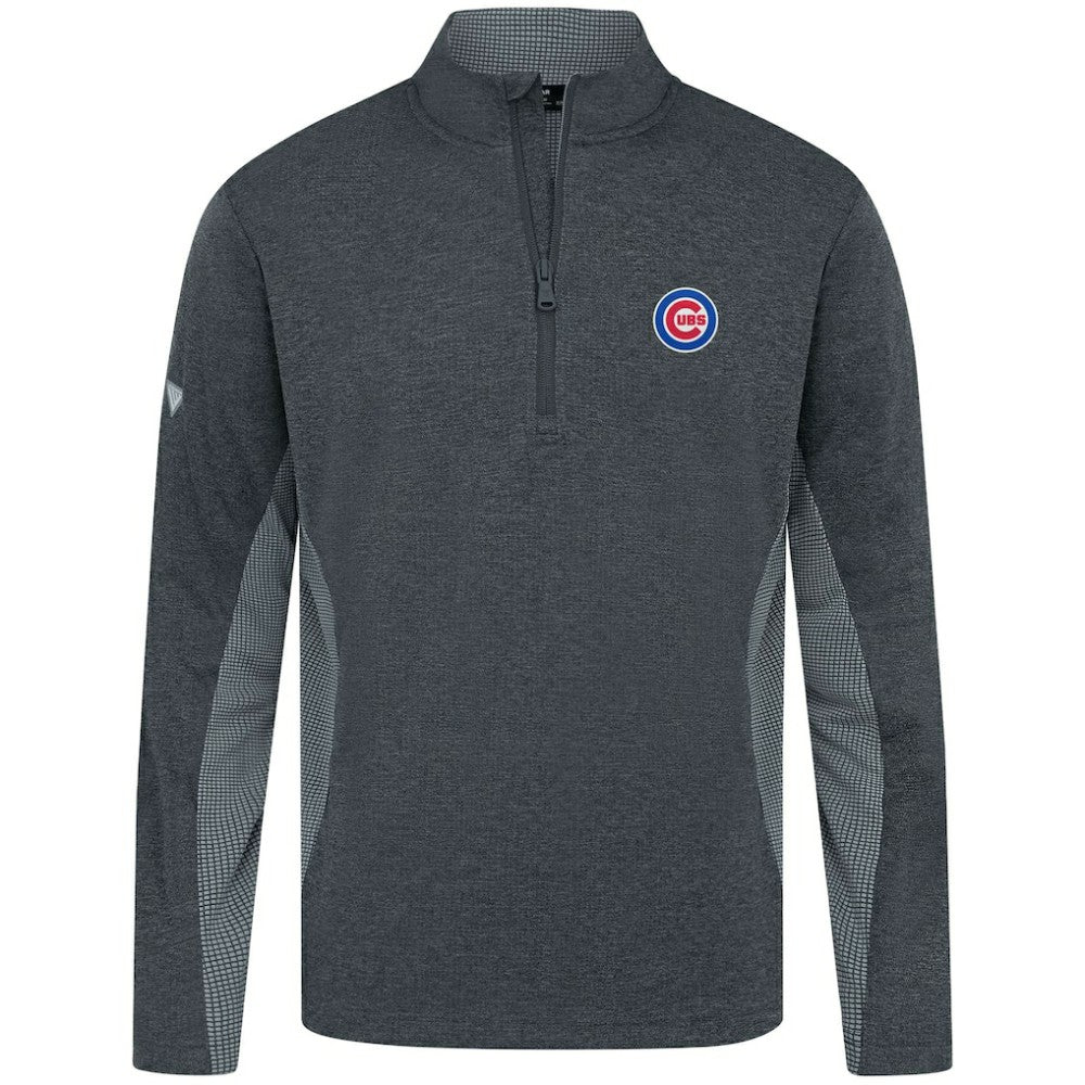 Heather Black Chicago Cubs Levelwear Waffle Insignia 2.0 Quarter-Zip Pullover