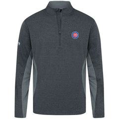 Heather Black Chicago Cubs Levelwear Waffle Insignia 2.0 Quarter-Zip Pullover