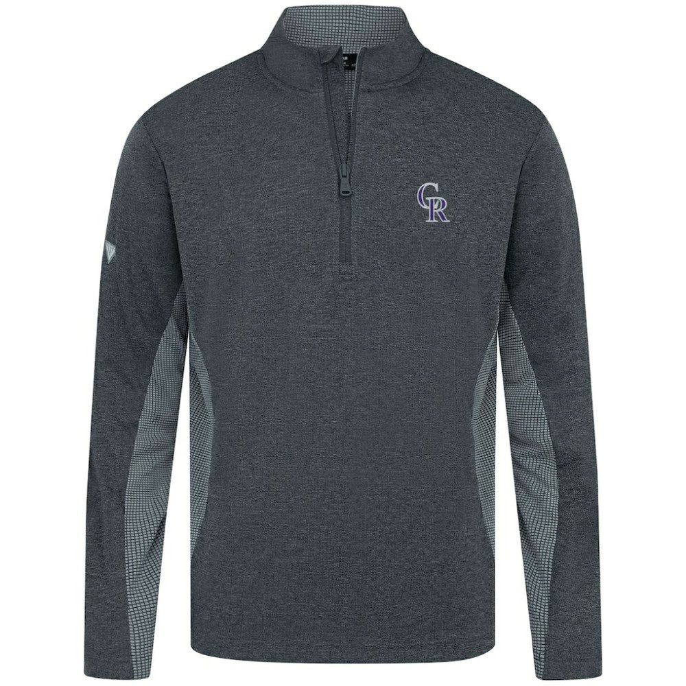 Heather Black Colorado Rockies Levelwear Waffle Insignia 2.0 Quarter-Zip Pullover