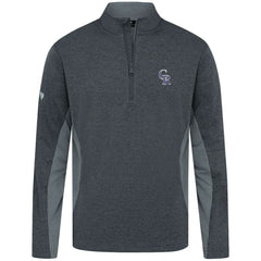 Heather Black Colorado Rockies Levelwear Waffle Insignia 2.0 Quarter-Zip Pullover