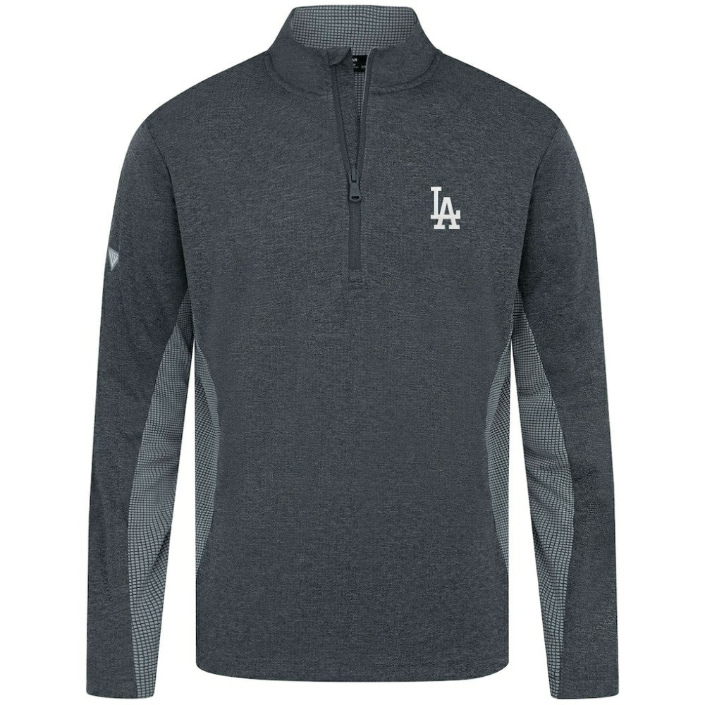 Heather Black Los Angeles Dodgers Levelwear Waffle Insignia 2.0 Quarter-Zip Pullover