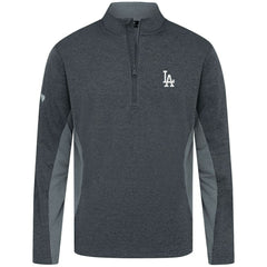 Heather Black Los Angeles Dodgers Levelwear Waffle Insignia 2.0 Quarter-Zip Pullover