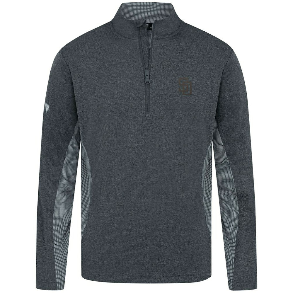 Heather Black San Diego Padres Levelwear Waffle Insignia 2.0 Quarter-Zip Pullover