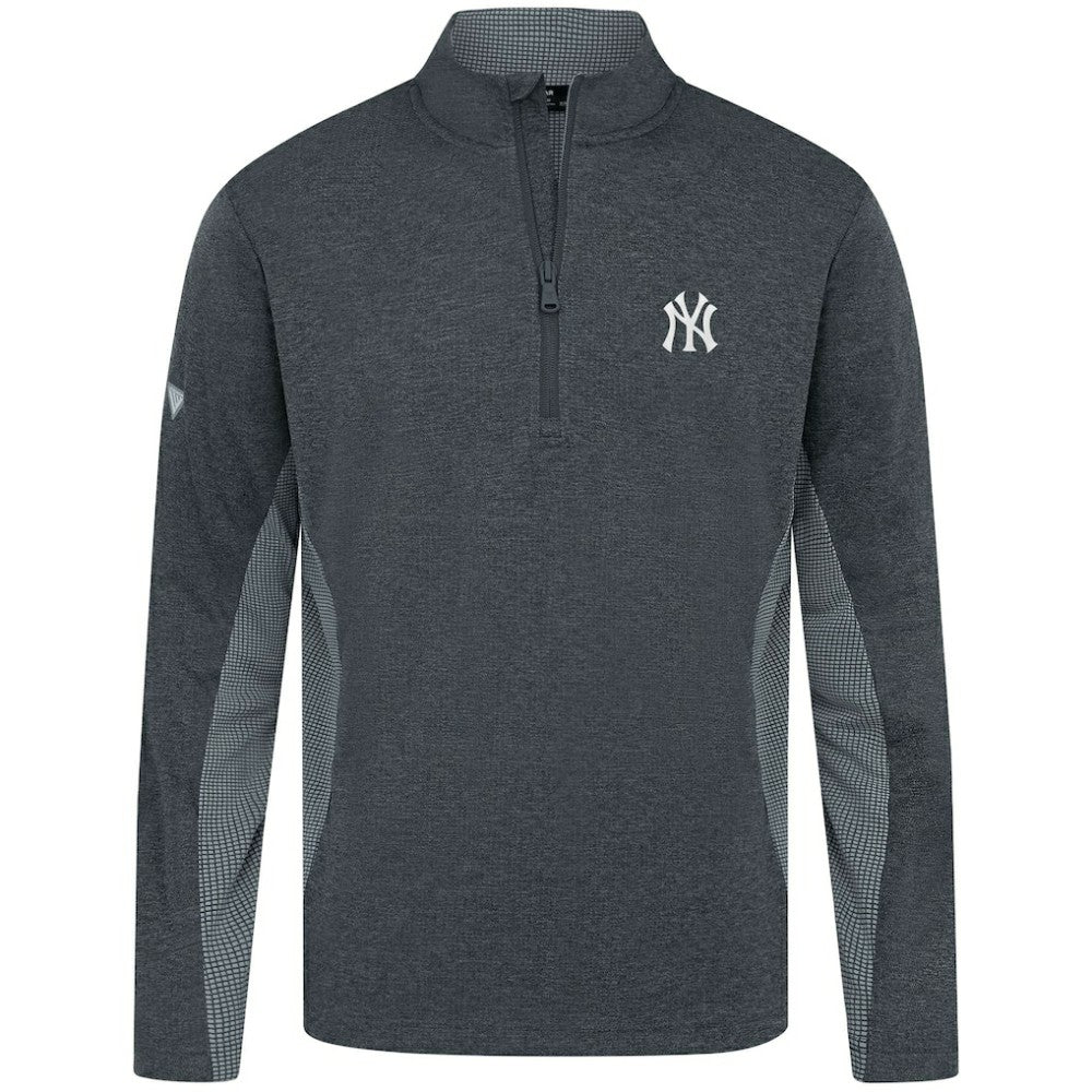 Heather Black New York Yankees Levelwear Waffle Insignia 2.0 Quarter-Zip Pullover