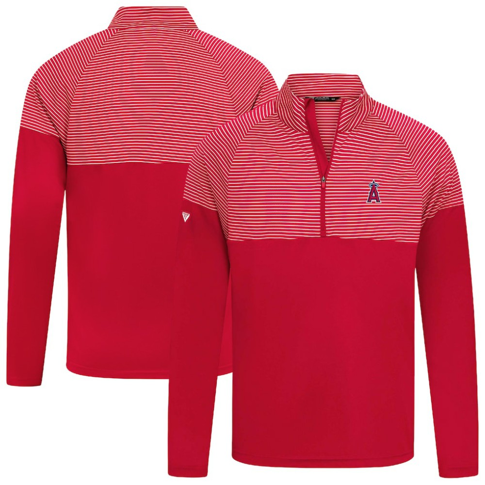 Red Los Angeles Angels Levelwear Classic Stripes Insignia 2.0 Pullover